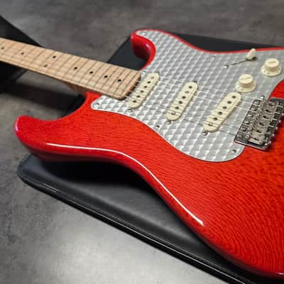 Fender Lacewood Stratocaster Custom Shop NAMM UK Showcase Tour American USA Orange Strat Turned Aluminum Aluminium Pick Guard 1 of 1 Electric Guitar image 9