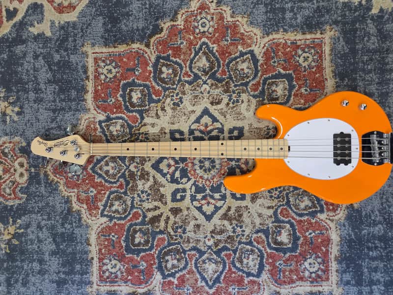Used Sterling by Music Man Intro Series StingRay Sunrise Orange 4 string bass image 1