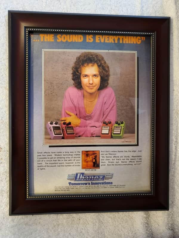 1982 Ibanez Pedals Color Promotional Ad Framed Lee Ritenhour TS808, AD9, CP9 Original image 1