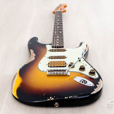 2024 Fender Custom Shop Alley Cat Stratocaster Heavy Relic SSH Superstrat Sunburst w/ Case, CoA image 11