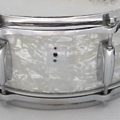 Used Vintage Gretsch Snare Drum White Marine Pearl - Fair image 3