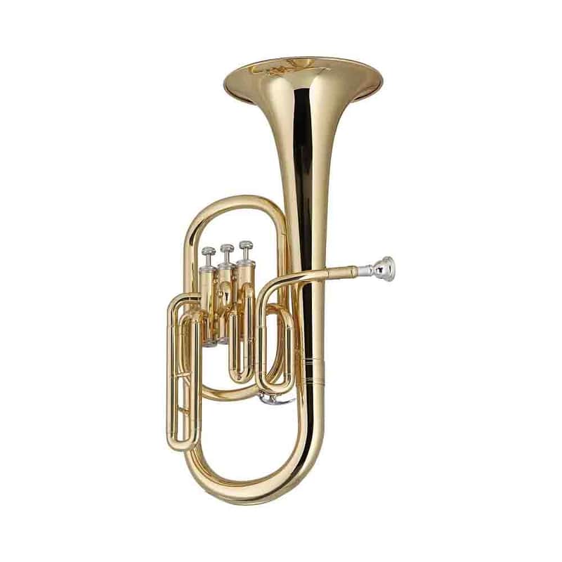 Stagg WS-AH235 Brass Body 3 Valves Key of Eb Alto Horn w/ABS Case & Mouthpiece Silver Plated image 1