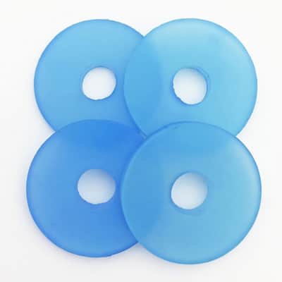 Four Translucent ICE-BLUE Rubber Guitar Strap Locks - Grolsch Style - Classic and Reliable image 2