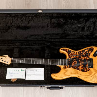 1992 PGM Moon ST-225B S-Style Superstrat Ash & Ebony w/ Lacquer Finish, Bartolini, Case & Tags image 16