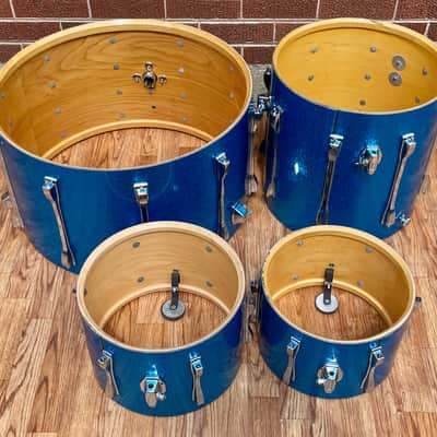 1970s Ludwig Mach 5 Pro Beat Drum Set Blue Sparkle 24/12/13/16 image 17