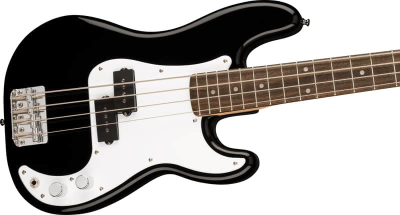 Mint Squier Mini Precision Electric Bass Guitar, Laurel Fingerboard, Black image 1