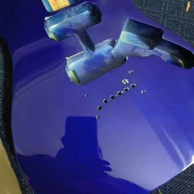 Mini Short Scale Purple Glossy Finish HH Guitar Body image 3