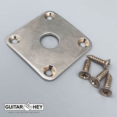 RELIC Les Paul Jack Plate Square Curved for Les Paul Guitar, AGED NICKEL ANTIQUE image 2