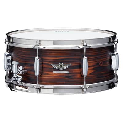 Tama Star Reserve Solid Japanese Cedar Snare Drum 14x6 Burnt Oiled Cedar image 1