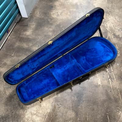 Vintage 1980s Gibson Bass Guitar Hardshell Case, Black, Blue Plush Lining image 3