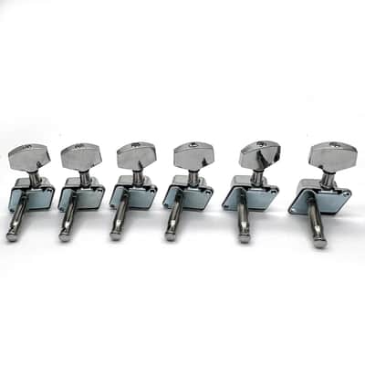 6R Semi-closed Guitar String Tuning Pegs Tuner Machine Heads Knobs Tuning Keys for Acoustic or Electric Guitar (Chrome) image 4