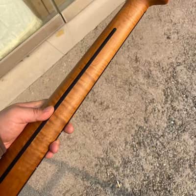5-string electric bass neck jazz bass stainless steel 21frets Roasted flame Maple guitar neck 34inch hole 18mm Rosewood fingerboard Bild 10