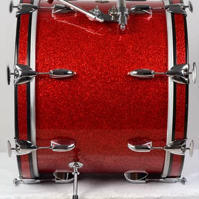 Gretsch 18/12/14/5x14" 60's Round Badge Drum Set - Rewrapped by Lee Ruff Tangerine Sparkle image 10