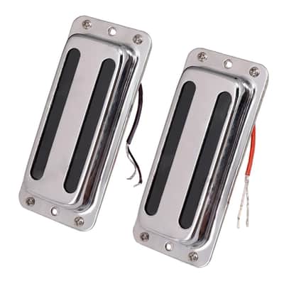 Set Of 2Pcs Electric Guitar Pickup Humbucker With Brass Cover 6 String Chrome Small Pickup image 1
