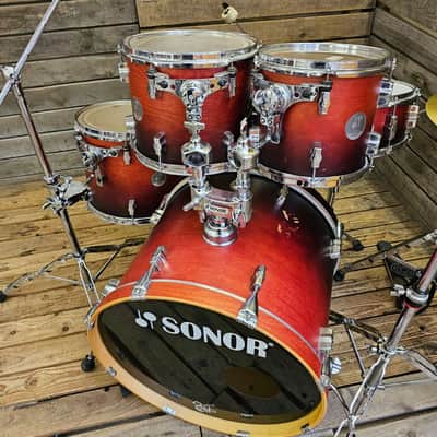 Drum Kit Sonor Force 2005 Birch, Waxed Cherry Fade USED! RKFFK060526 image 3
