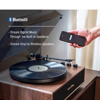 Crosley CR6046A 2-Speed Stave Turntable Record Player - Walnut and Gold-NEW image 6