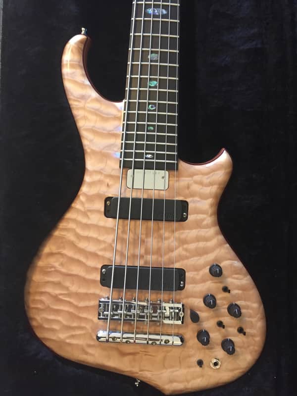 Alembic Wave 6 string Bass guitar - Anniversary Electronics 2018 5A Quilted Maple image 1