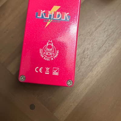KHDK Electronics Flamingo Beach Mystery Pedal 2021 Limited Edition Overdrive 2021 - Hot pink with glitter silk screened enclosure image 9