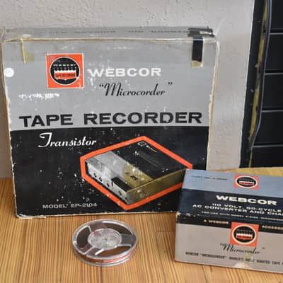 Vintage 60's Webcor EP-2104 Mircocorder Transistor Tape Recorder w/ AC Convertor image 1