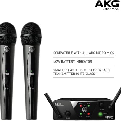 AKG WMS40 Mini 2 Dual Wireless Microphone System - Black image 5