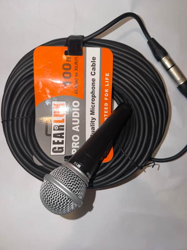 Samson M10 Dynamic Microphone + Gearlux 100ft XLR Cable | Reverb