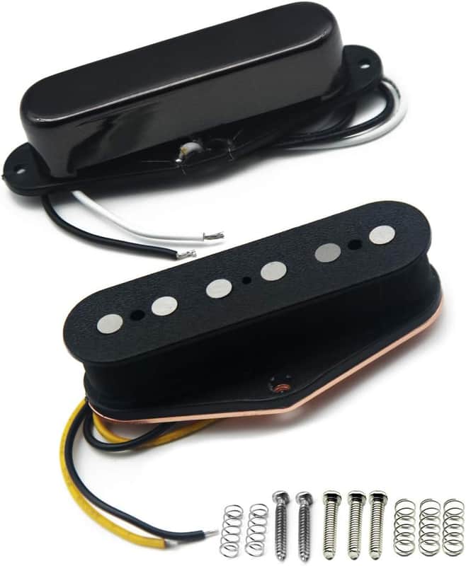 Alnico 5 Guitar Pickups TL Bridge Pickup w/Neck Pickup (Black) for TL Style Guitar Pickups Part image 1