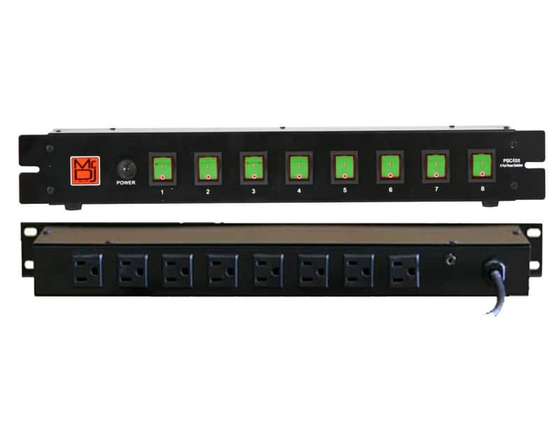 MR DJ PSC400 Power Switcher Surge Protectors <br/> Rack Mountable 8 Port Power Switcher Surge Protectors ON / OFF Power Center , Power Supply, AC 110V/220V Outlet Surge Protector image 1