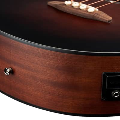 Ortega D7CE-BFT-4 Deep Series 7 Spruce Top Mahogany Neck Medium Scale 4-String Acoustic-Electric Bass Guitar image 14