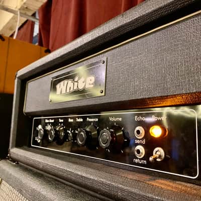 WHITE W-100 guitar/ bass amplifier c 1969 Black original vintage UK England Matamp orange image 5
