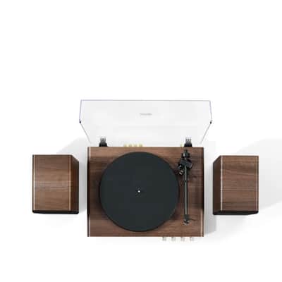 Crosley C65  Record Player with speakers system Belt-Drive 2-Speed  Turntable Record Walnut and Gold- NEW image 16