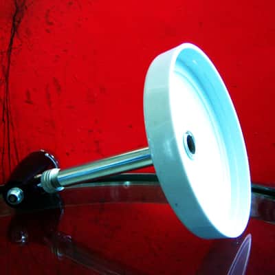 Vintage 1960's Calrad DM-9 dynamic microphone black harp mic w stand Olson Lafayette prop display image 14