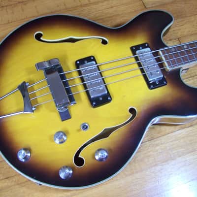 Vintage Voxton X-212 Semi-hollowbody Electric Bass Guitar image 3