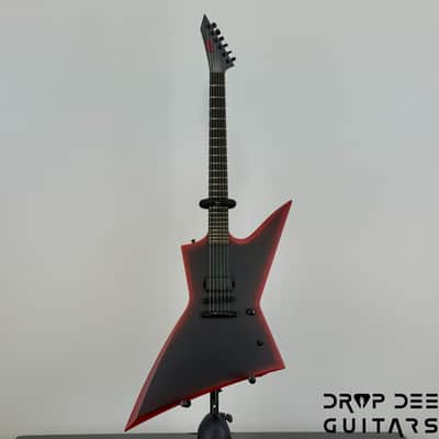 ESP LTD EXL Black Metal Electric Guitar - Black Red Burst Satin image 2