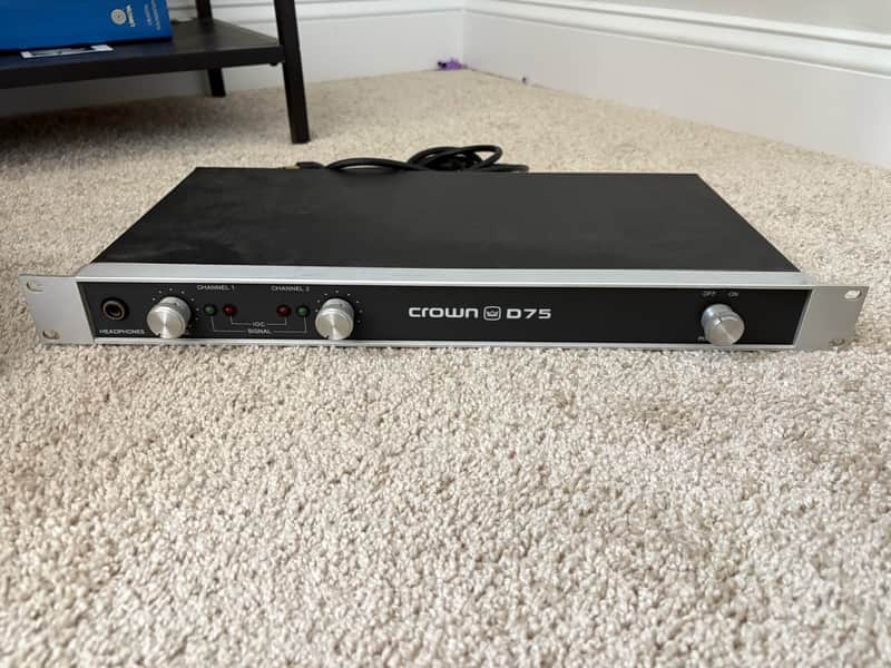 Crown D-75 2-Channel Power Amplifier 1980s - Black image 1