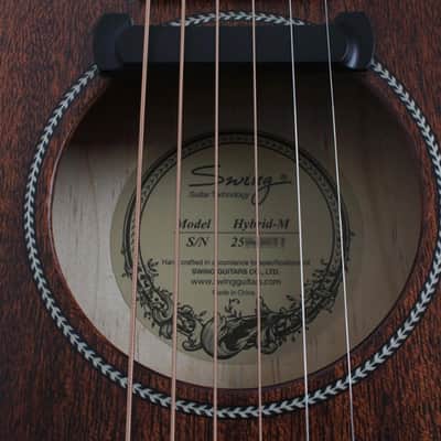 Swing Hybrid-M All Solid Electric Acoustic Slim Guitar Piezo Magnetic Pickup image 7