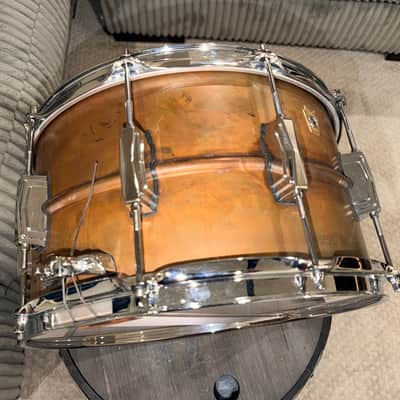 Ludwig CopperPhonic 8x14" 10-Lug Snare Drum 2017 - Present - Raw Patina Copper image 12