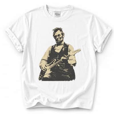 Vintage President Guitar Graphic White T-Shirt – Rock Music Tee image 2