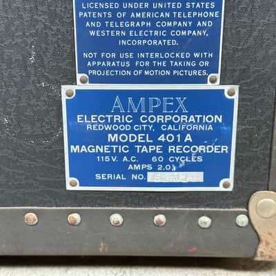 Vintage Ampex 401A Tube Audio Amplifier Reel To Reel Magnetic Tape Recorder Transport / Preamplifier image 9