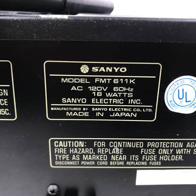 SANYO FMT 611K Vintage AM/FM Stereo Tuner image 8
