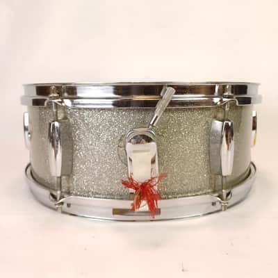 Kingston 5.5x14"Snare Drum Silver Sparkle MIJ Japan Vintage 60s 3Ply Lauan Pearl image 7