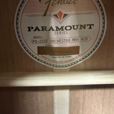 Fender Paramount PO-220E Acoustic Guitar Mahogany w/Electronics - Aged Cognac Burst image 3