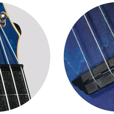 Flight TUS35 Dark Blue Travel Soprano Ukulele - Dark Blue plastic and a laminate linden top image 7