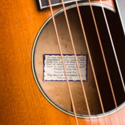 Kay  Kay Kraft Venetian Style B Arch Top Acoustic Guitar (1932), black chipboard case. image 13