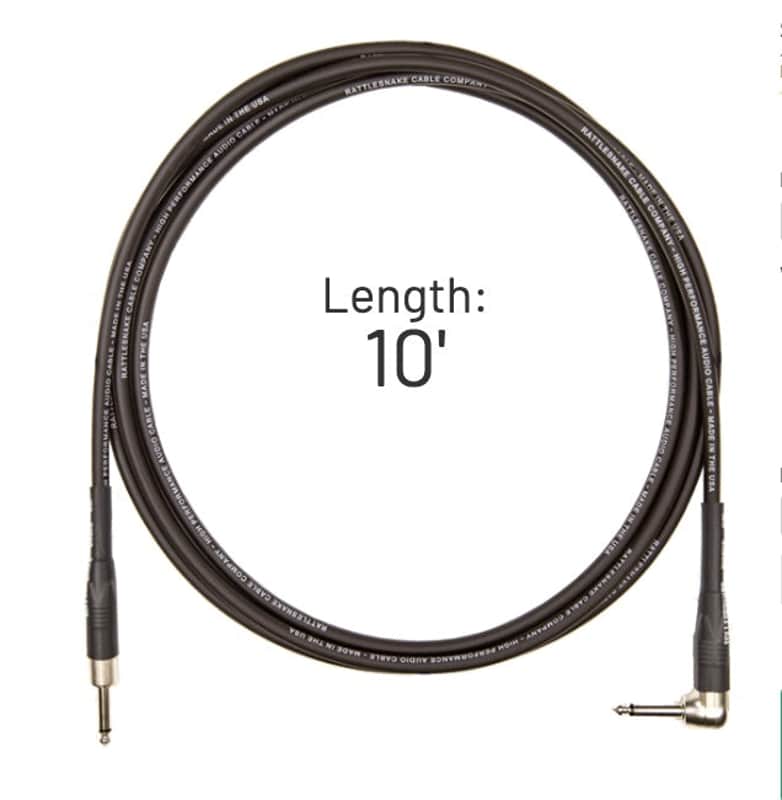 Rattlesnake 10' Standard Cable (Strait to Right Angle Unwoven) image 1