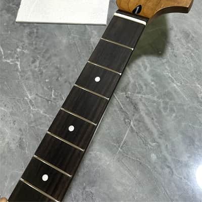 Custom 24.75 inch short scale roasted flame maple electric guitar neck 22 fret image 1