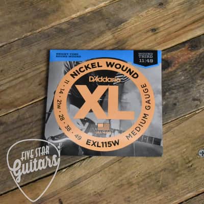 D'Addario EXL115W Wound Third Electric Guitar Strings 11-49 image 2