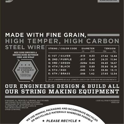 D'Addario Guitar Strings  Electric  1 Set  ECG26  Chromes  Medium image 3