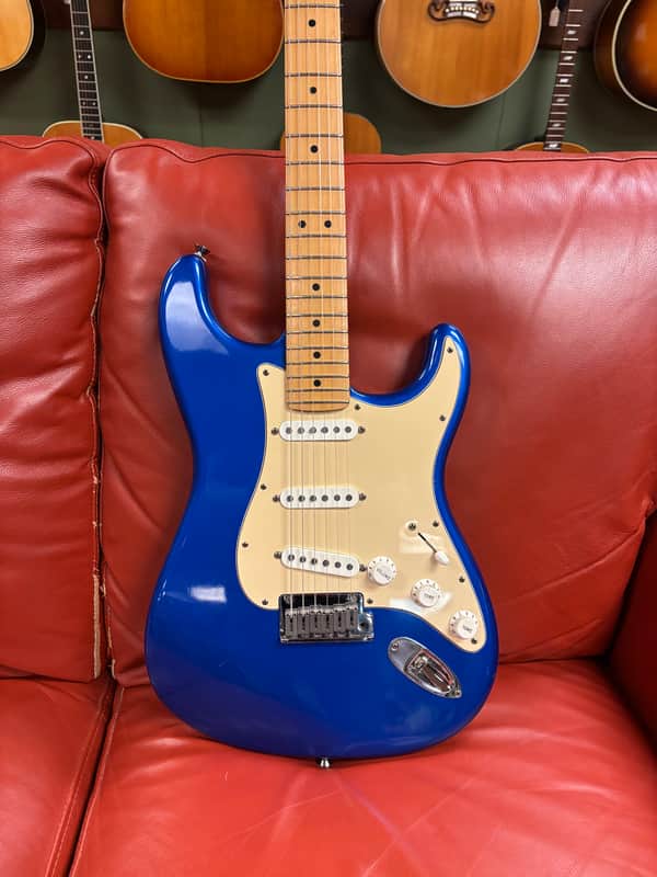 2004 50th Anniversary Fender American Series Stratocaster with Maple Fretboard Chrome Blue image 1