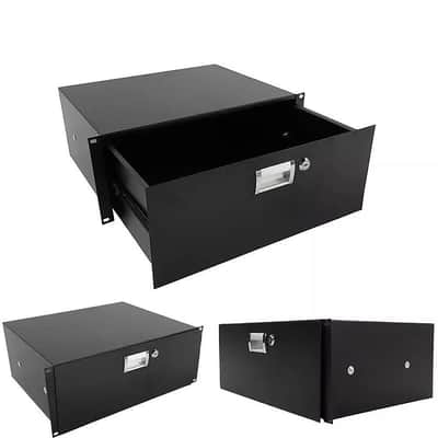 Rack Mount DJ 19" Rack Road Case Equipment Deep Drawer Locking 4U image 1