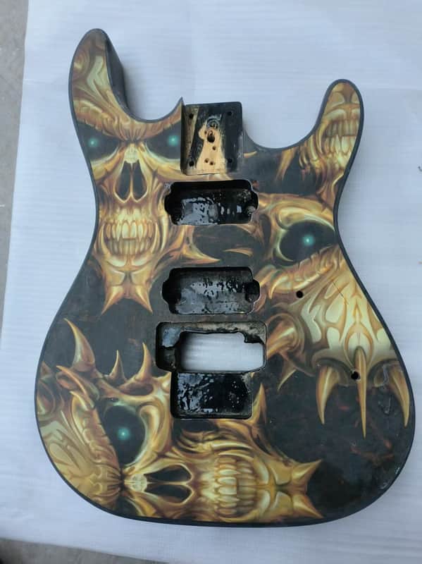 HH Skull Head Top Finish Basswood Guitar Body DIY Project image 1
